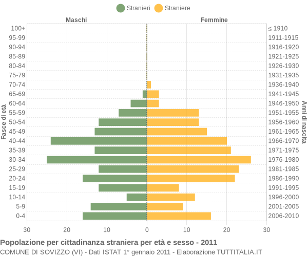 Grafico cittadini stranieri - Sovizzo 2011