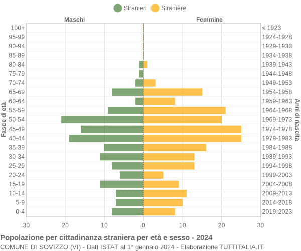 Grafico cittadini stranieri - Sovizzo 2024