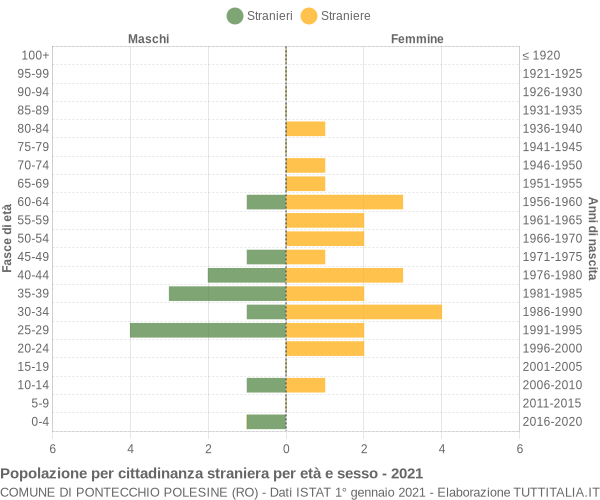 Grafico cittadini stranieri - Pontecchio Polesine 2021