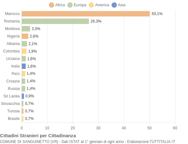 Grafico cittadinanza stranieri - Sanguinetto 2016