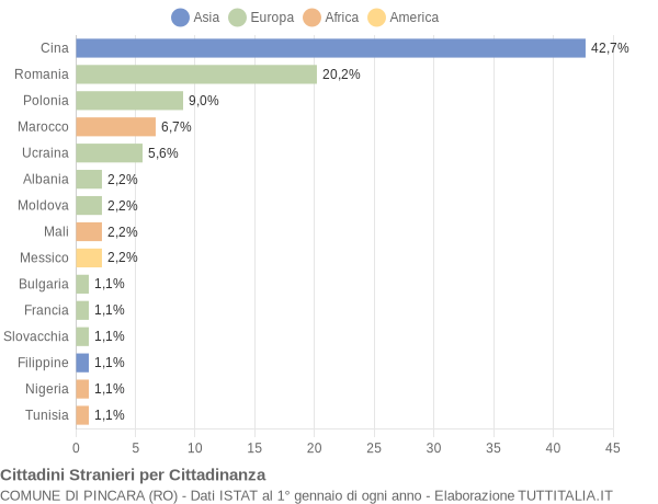 Grafico cittadinanza stranieri - Pincara 2015