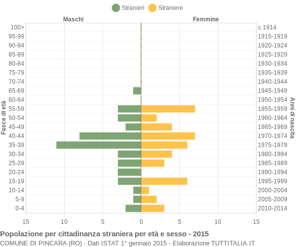 Grafico cittadini stranieri - Pincara 2015