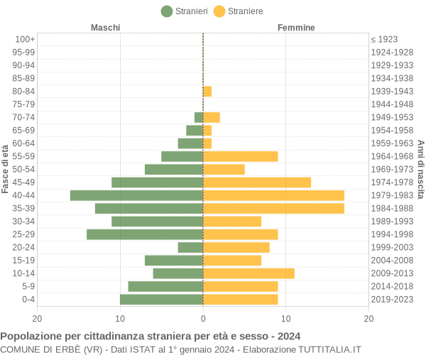 Grafico cittadini stranieri - Erbè 2024