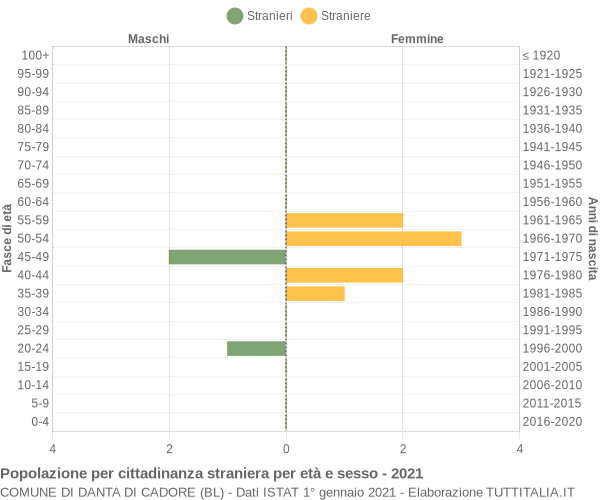 Grafico cittadini stranieri - Danta di Cadore 2021