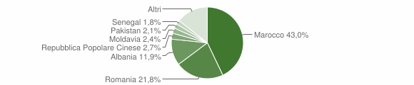 Grafico cittadinanza stranieri - Tribano 2010