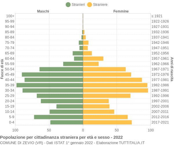 Grafico cittadini stranieri - Zevio 2022