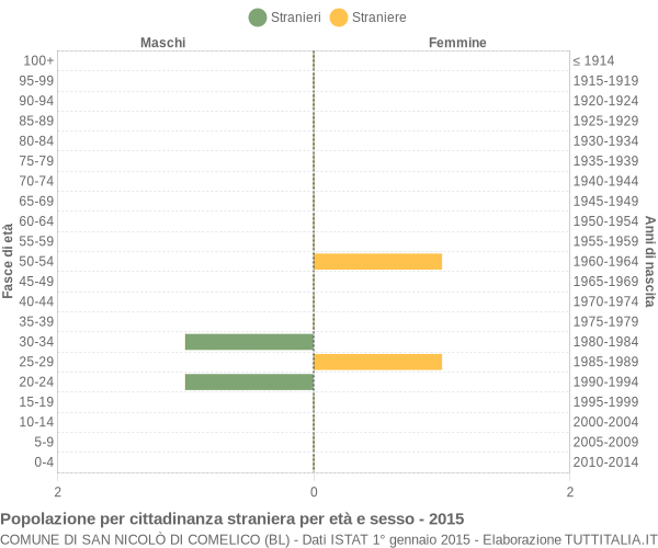 Grafico cittadini stranieri - San Nicolò di Comelico 2015