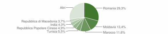 Grafico cittadinanza stranieri - Saccolongo 2008