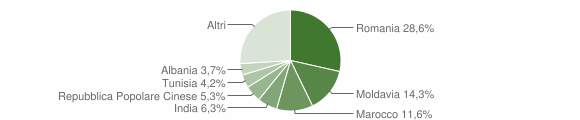Grafico cittadinanza stranieri - Saccolongo 2009