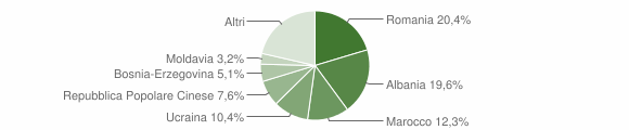 Grafico cittadinanza stranieri - Sedico 2012