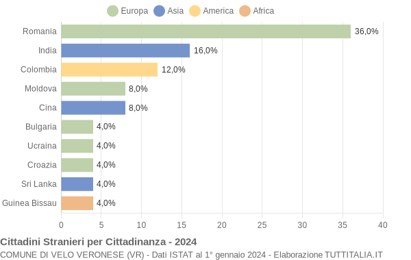 Grafico cittadinanza stranieri - Velo Veronese 2024