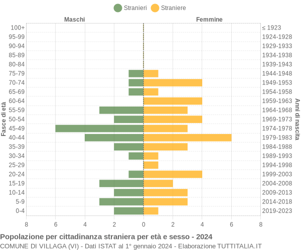 Grafico cittadini stranieri - Villaga 2024