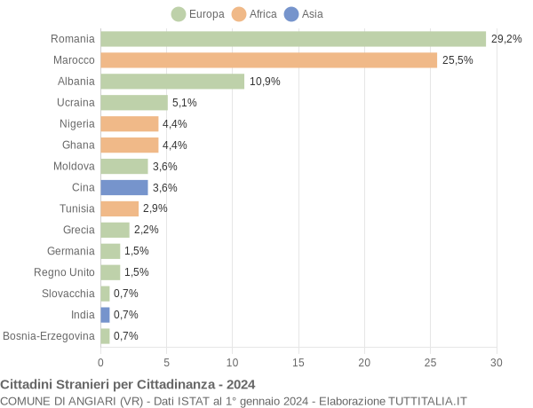 Grafico cittadinanza stranieri - Angiari 2024