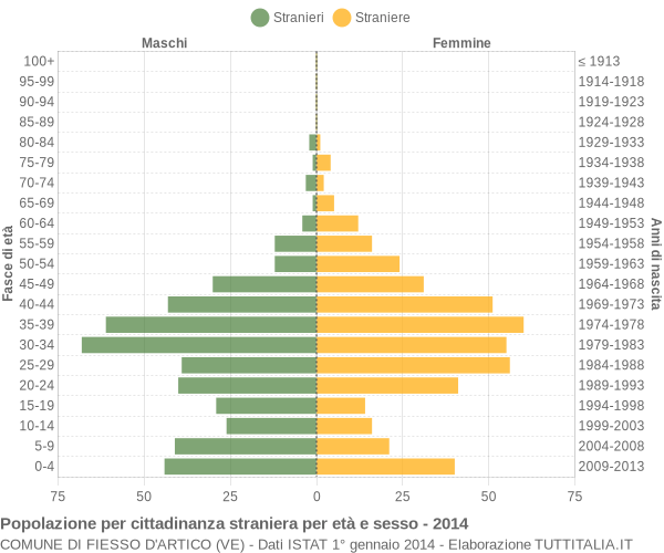 Grafico cittadini stranieri - Fiesso d'Artico 2014