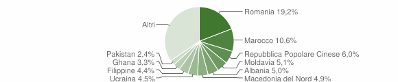 Grafico cittadinanza stranieri - Bassano del Grappa 2020