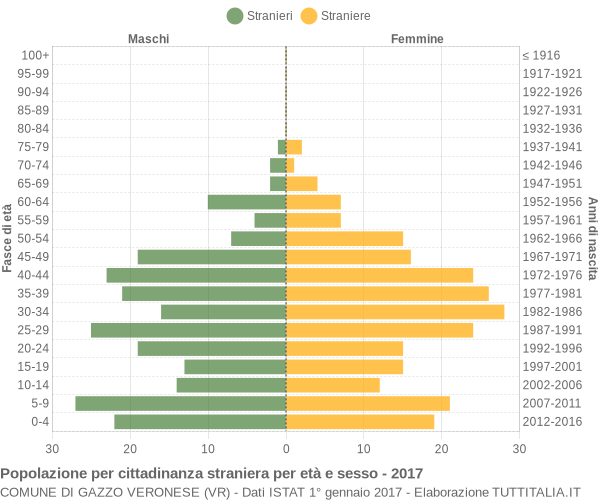 Grafico cittadini stranieri - Gazzo Veronese 2017