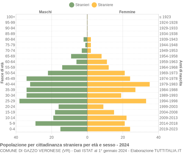 Grafico cittadini stranieri - Gazzo Veronese 2024