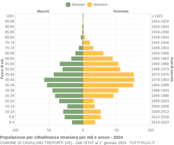 Grafico cittadini stranieri - Cavallino-Treporti 2024