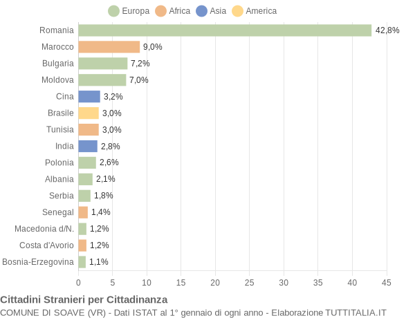 Grafico cittadinanza stranieri - Soave 2016