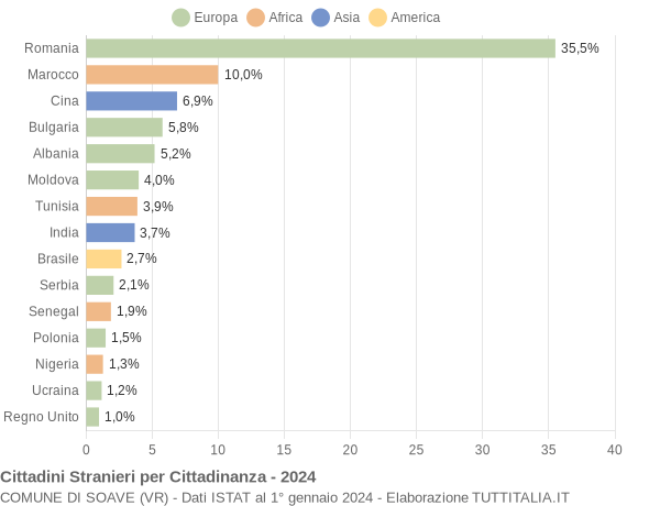 Grafico cittadinanza stranieri - Soave 2024