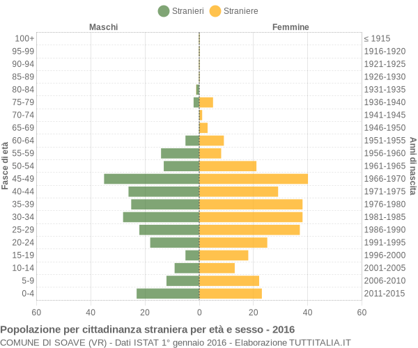 Grafico cittadini stranieri - Soave 2016