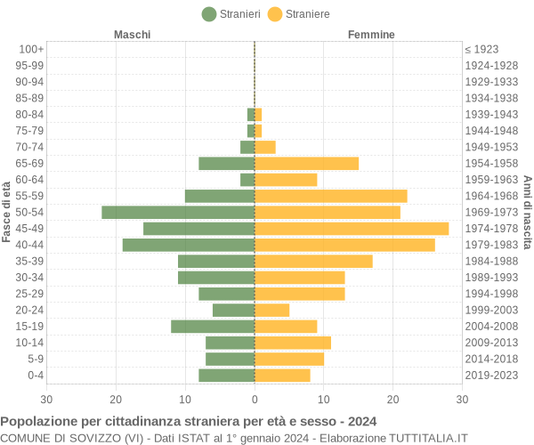 Grafico cittadini stranieri - Sovizzo 2024