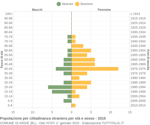 Grafico cittadini stranieri - Arsiè 2015