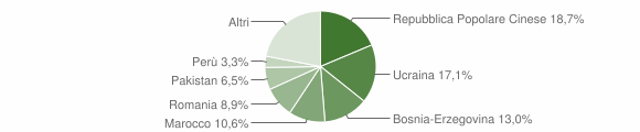 Grafico cittadinanza stranieri - Domegge di Cadore 2019