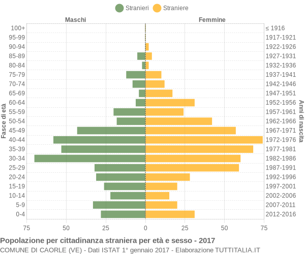 Grafico cittadini stranieri - Caorle 2017