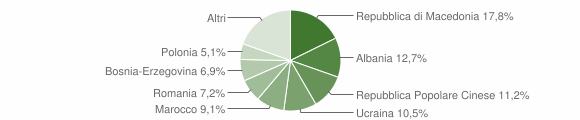 Grafico cittadinanza stranieri - Pieve di Cadore 2010