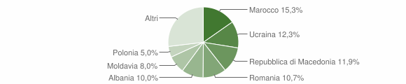 Grafico cittadinanza stranieri - Pieve di Cadore 2015