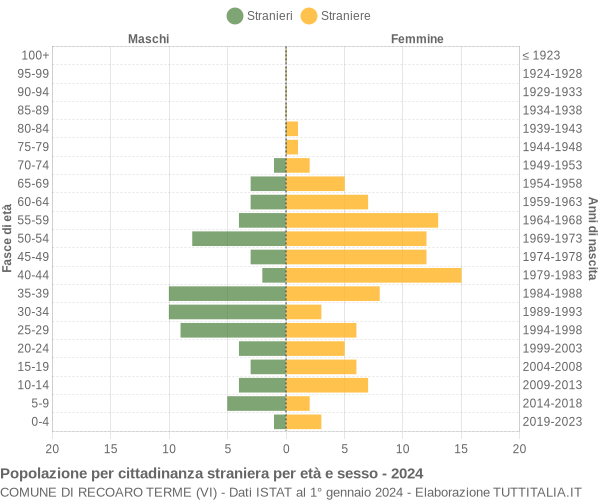 Grafico cittadini stranieri - Recoaro Terme 2024