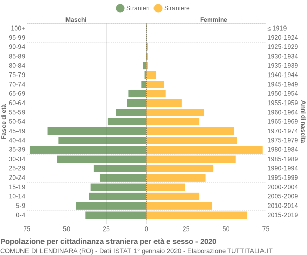 Grafico cittadini stranieri - Lendinara 2020