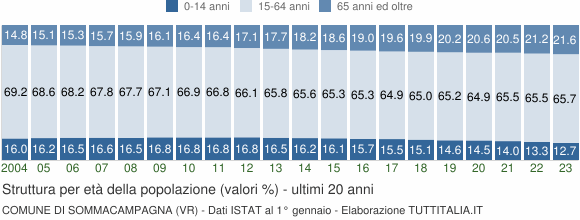 Grafico struttura della popolazione Comune di Sommacampagna (VR)