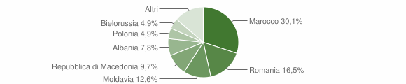 Grafico cittadinanza stranieri - Granze 2010