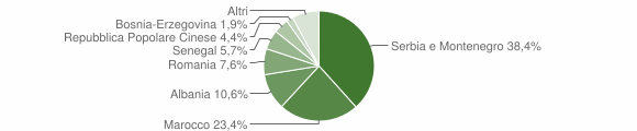 Grafico cittadinanza stranieri - Pojana Maggiore 2008