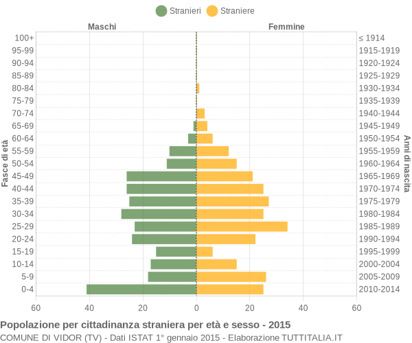 Grafico cittadini stranieri - Vidor 2015