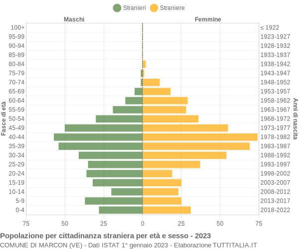 Grafico cittadini stranieri - Marcon 2023