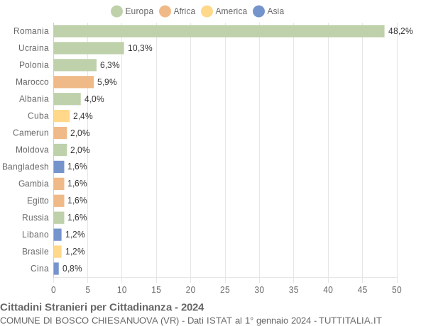 Grafico cittadinanza stranieri - Bosco Chiesanuova 2024