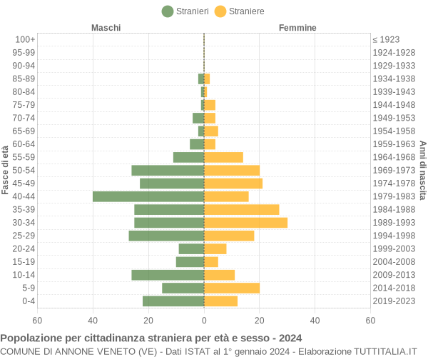 Grafico cittadini stranieri - Annone Veneto 2024