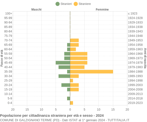 Grafico cittadini stranieri - Galzignano Terme 2024