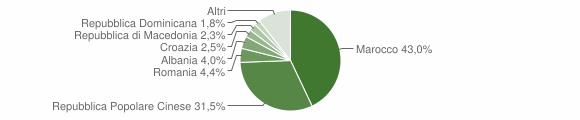 Grafico cittadinanza stranieri - Alano di Piave 2009
