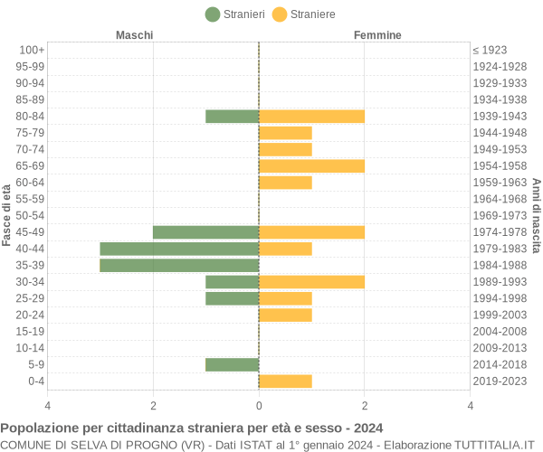 Grafico cittadini stranieri - Selva di Progno 2024