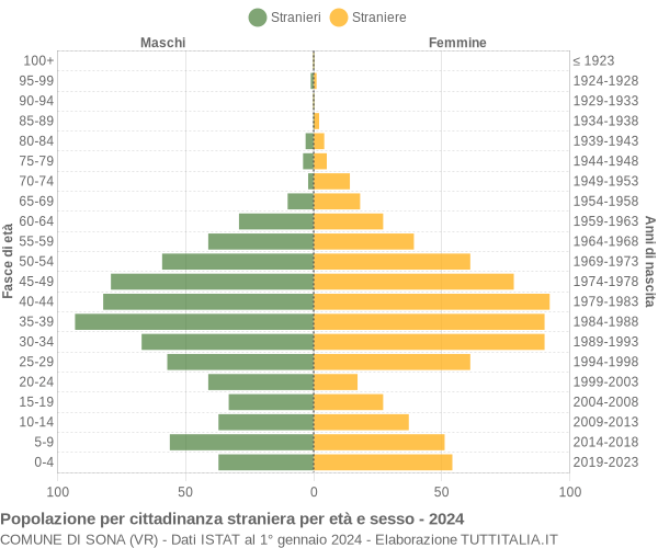 Grafico cittadini stranieri - Sona 2024