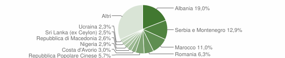 Grafico cittadinanza stranieri - Villorba 2007