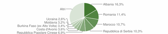 Grafico cittadinanza stranieri - Villorba 2010