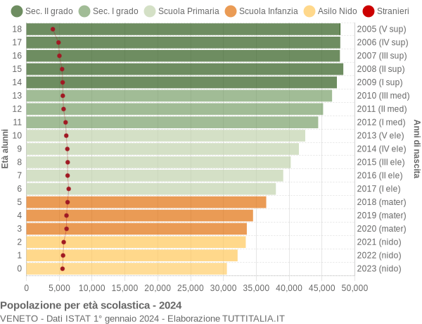 Grafico Popolazione in età scolastica - 2024