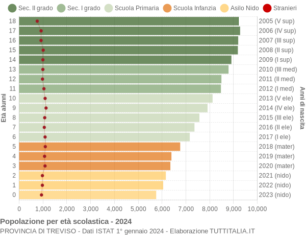 Grafico Popolazione in età scolastica - 2024