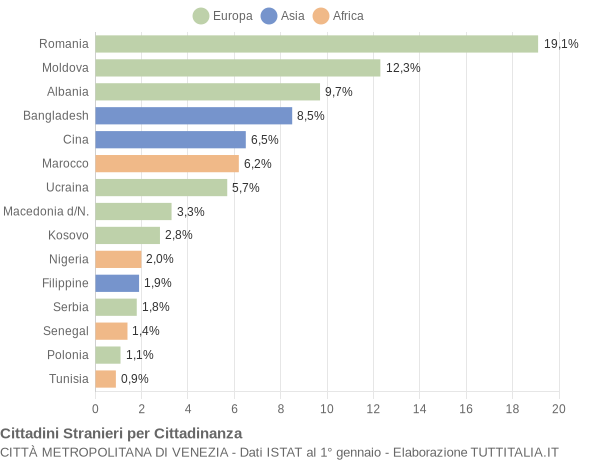 Grafico cittadinanza stranieri - 2013