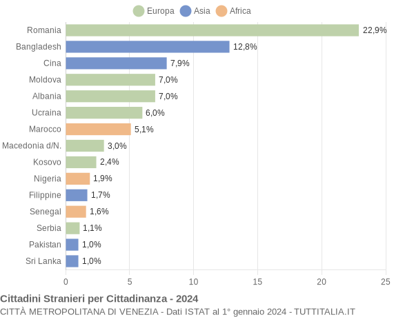 Grafico cittadinanza stranieri - 2024